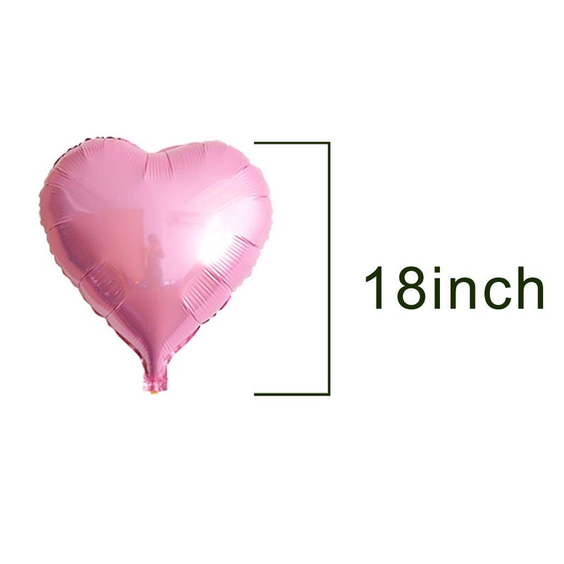 Finypa 25pcs Heart Shape Foil Mylar Balloons Pink 18" for Birthday Party Decorations, Wedding Decor, Engagement Party, Holiday, Baby Show - Image 3